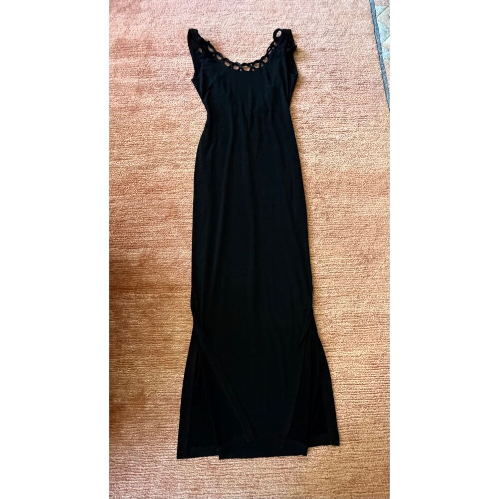 Hugo Buscati Collection Black Maxi Dress Size 4 Open Back Evening Gown